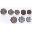 Vaticano Serie completa 8 monete in lire di Papa Pio XI - Anno I 1929 